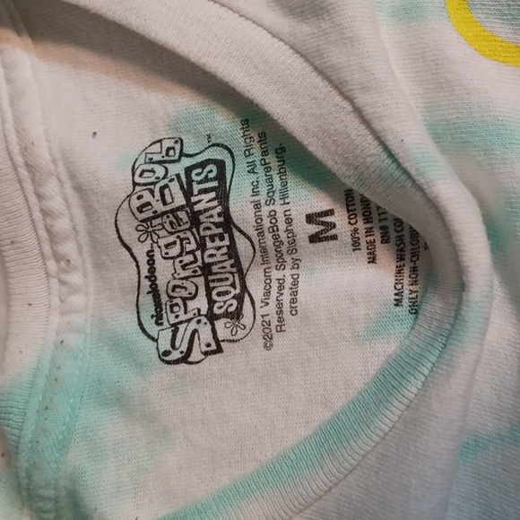 Womans Nickelodeon Sponge Bob  TShirt Tye Dye Short Sleeve M - Picture 3 of 6